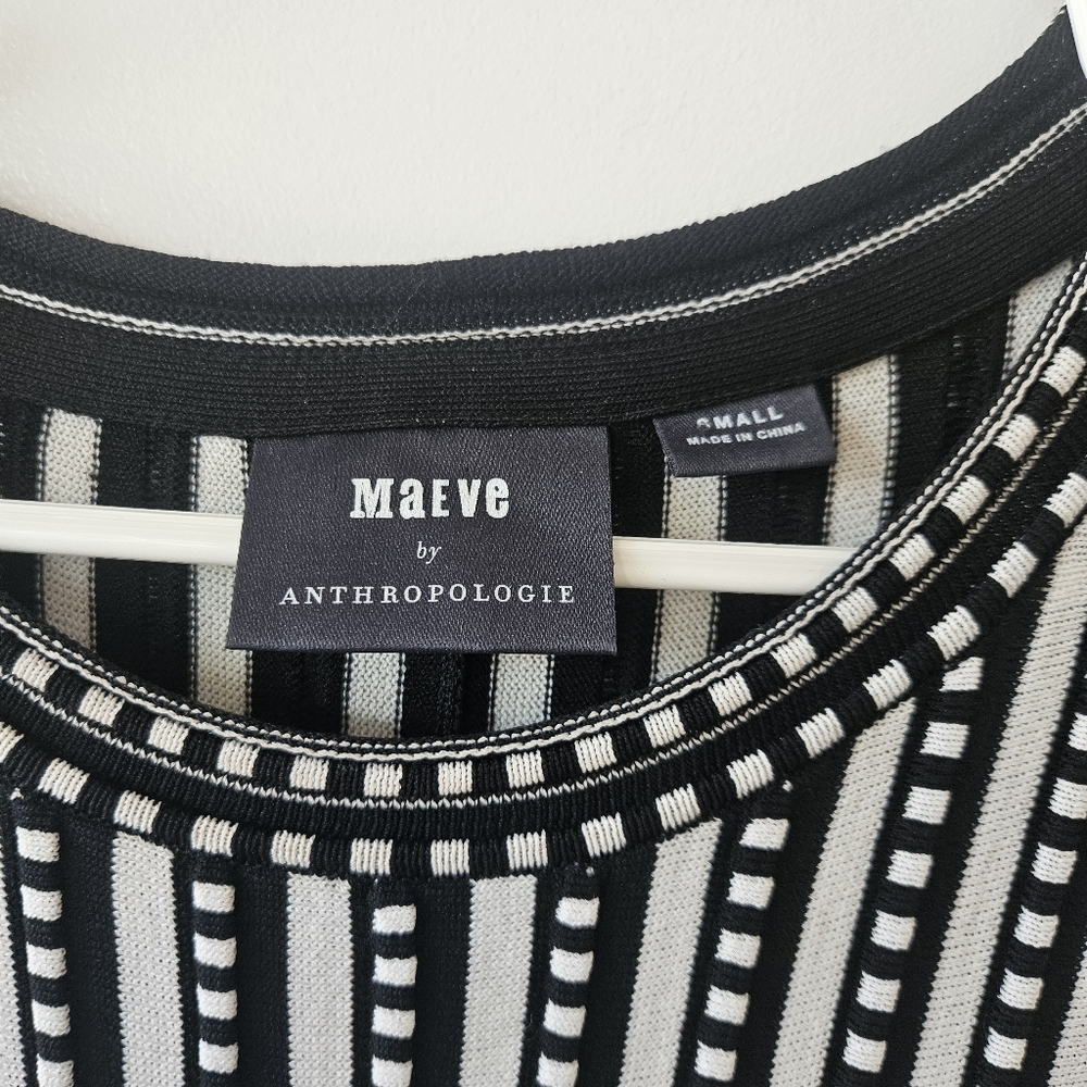 Maeve by Anthropologie Baird Sweater Dress Black and White Size Small - Picture 4 of 10